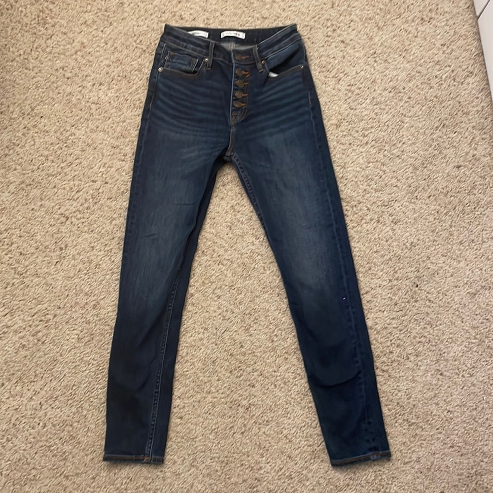 Vigoss Ace Button Fly High Waisted Dark Denim Skinny Jean Stitch Fix Size 26